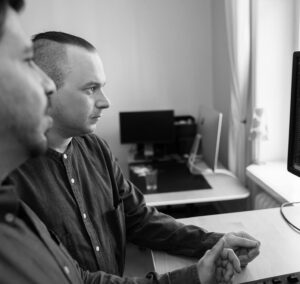 Gil and Karl working